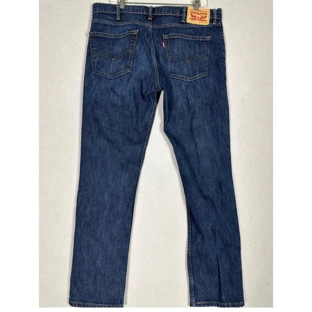 Levis 511 Jeans Mens 38X32 Blue Slim Fit Straight Leg Denim Stretch Dark Wash